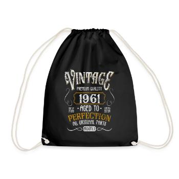 Birthday born in 1961 - Drawstring Bag - black - Front