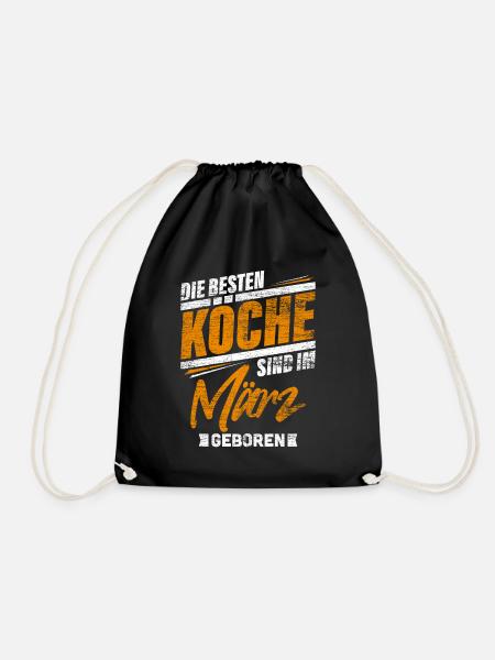 Koch Geburtstag März - Turnbeutel - Schwarz