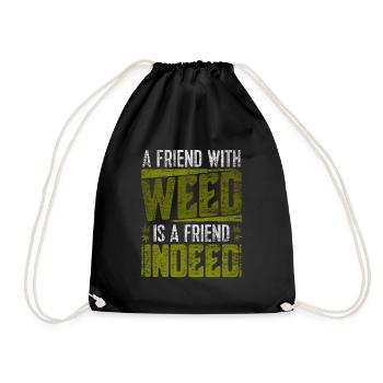 cannabis - Drawstring Bag - black - Front