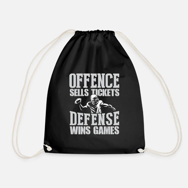American football - Drawstring Bag - black