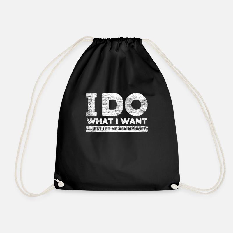 Married wife - Drawstring Bag - black