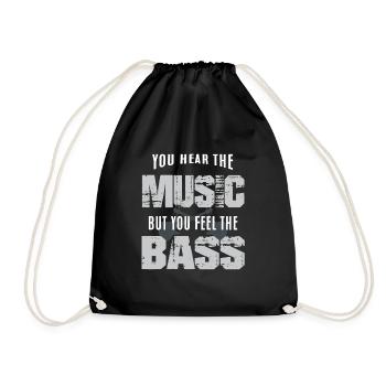 Bass Gitarre - Turnbeutel - Schwarz - Vorne