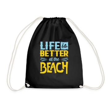 Beach - Drawstring Bag - black - Front