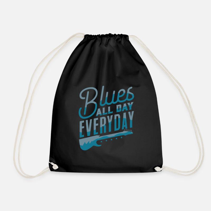 blues - Drawstring Bag - black