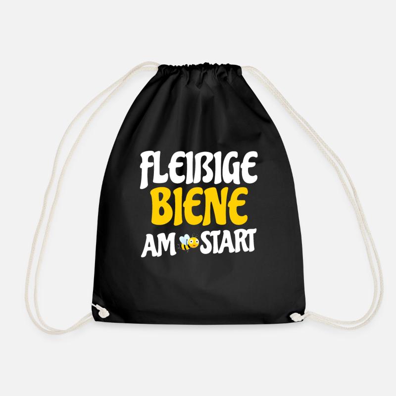 Imker, Fleissige Biene am Start, Honig, - Turnbeutel - Schwarz