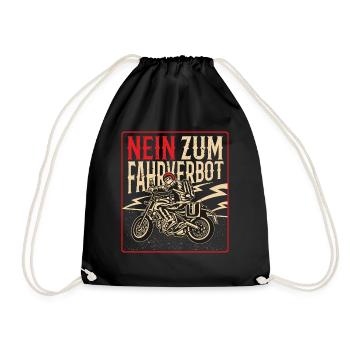 Nein zum Motorrad Fahrverbot - Turnbeutel - Schwarz - Vorne