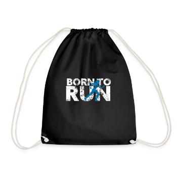 Vintage Born To run, forced to work - Drawstring Bag - black - Front