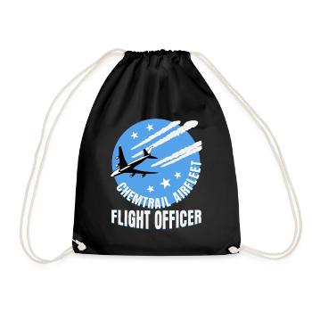 Chemtrails - lustiger Crew Member Spruch - Turnbeutel - Schwarz - Vorne