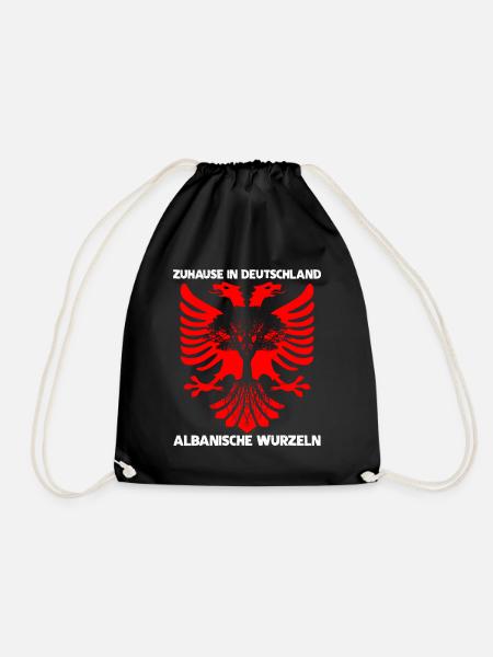 Albanien Wurzeln - Albaner Adler Spruch - Turnbeutel - Schwarz