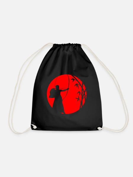 Bogenschießen - Japan Traditionell - Turnbeutel - Schwarz