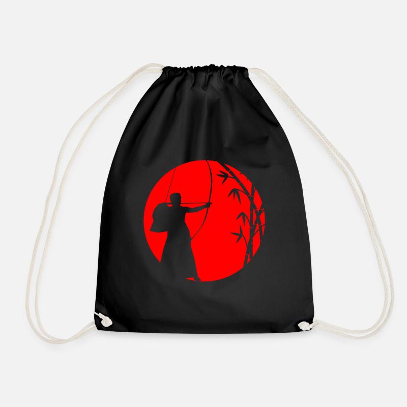 Bogenschießen - Japan Traditionell - Turnbeutel - Schwarz