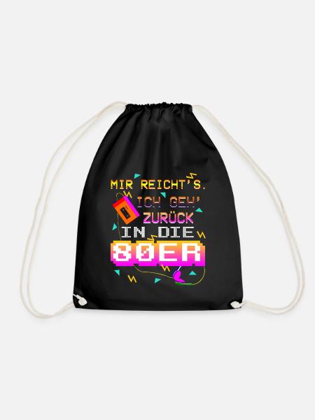 80er Jahre Retro 80s Pixel Spruch - Turnbeutel - Schwarz