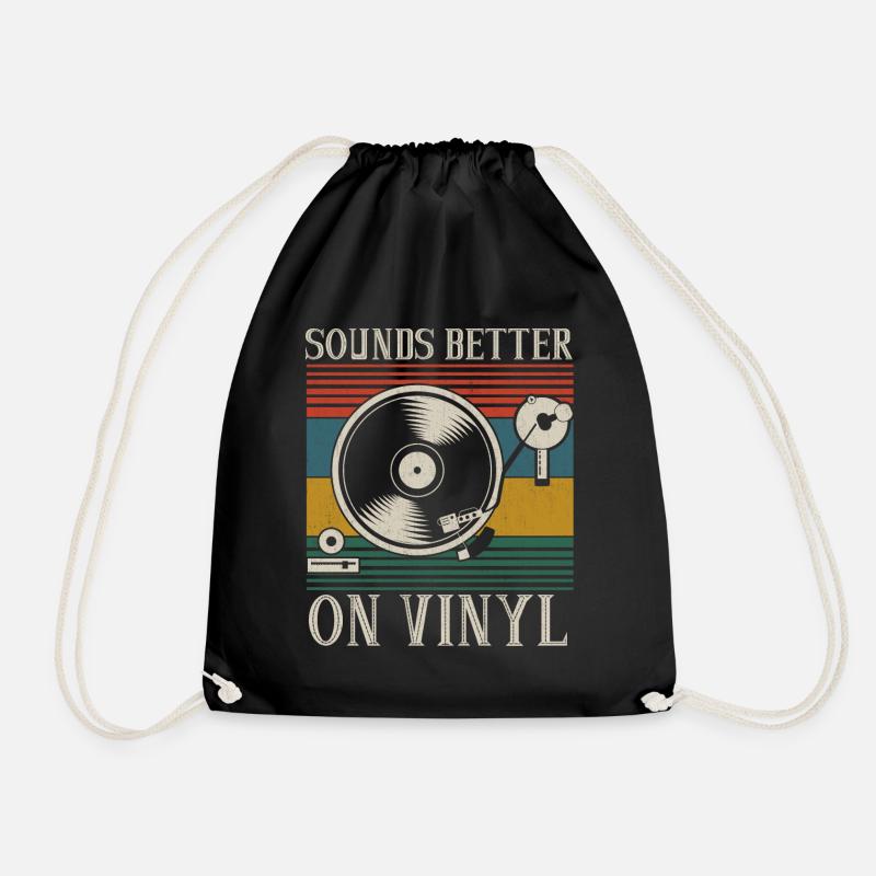 Sounds Better On Vinyl DJ Audiophile Geschenk - Turnbeutel - Schwarz