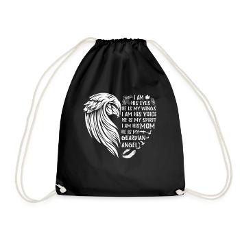 Mon fils est mon ange gardien, cadeau de fête des Mères - Sac de sport léger - noir - Devant