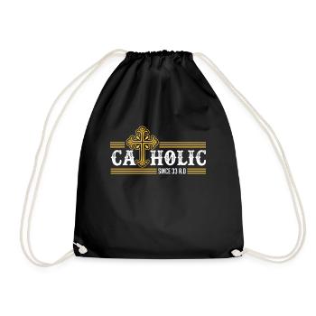 Catholique depuis 33 après JC Crucifix Jesus Eucharis - Sac de sport léger - noir - Devant
