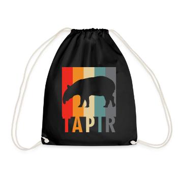 Tapir - Retro Design Saying - Drawstring Bag - black - Front