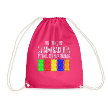 Gummibärchen lustiger Spruch Witz - Turnbeutel - Fuchsia - Vorne