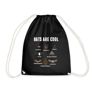 Bats are cool. Bats are cool bat - Drawstring Bag - black - Front