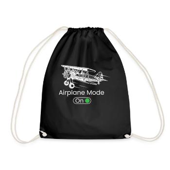 Airplane Mode ON, Cessna, C172, Airplane, Pilot - Drawstring Bag - black - Front