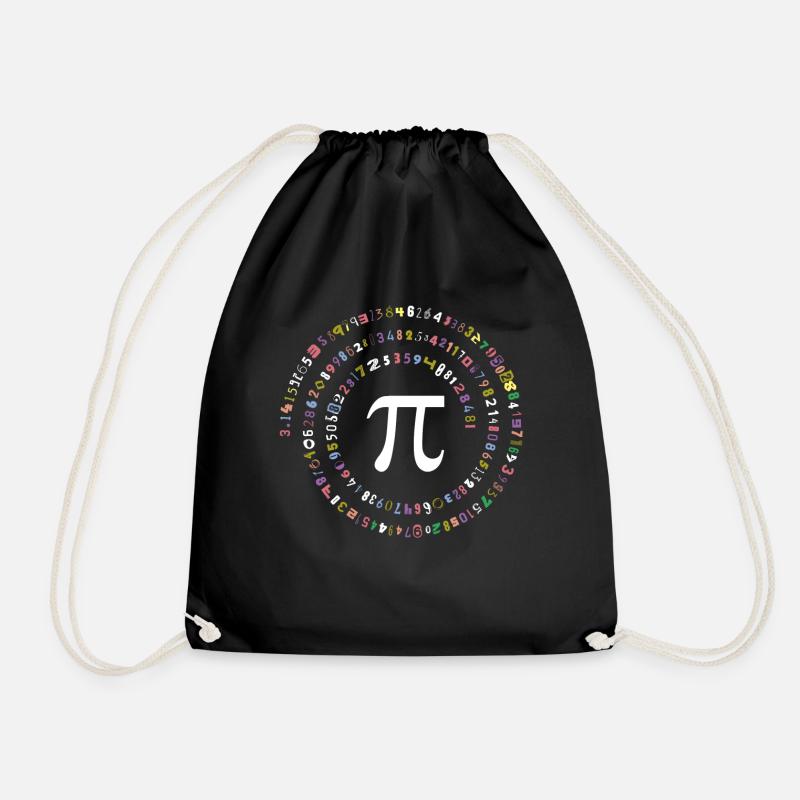PI 3.14 Math gift for nerds. Pi days - Drawstring Bag - black