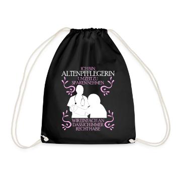 Geriatric nurse care - funny saying - Drawstring Bag - black - Front