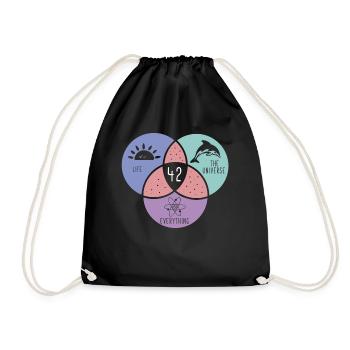 Life Universe Everything 42 But de la vie - Sac de sport léger - noir - Devant