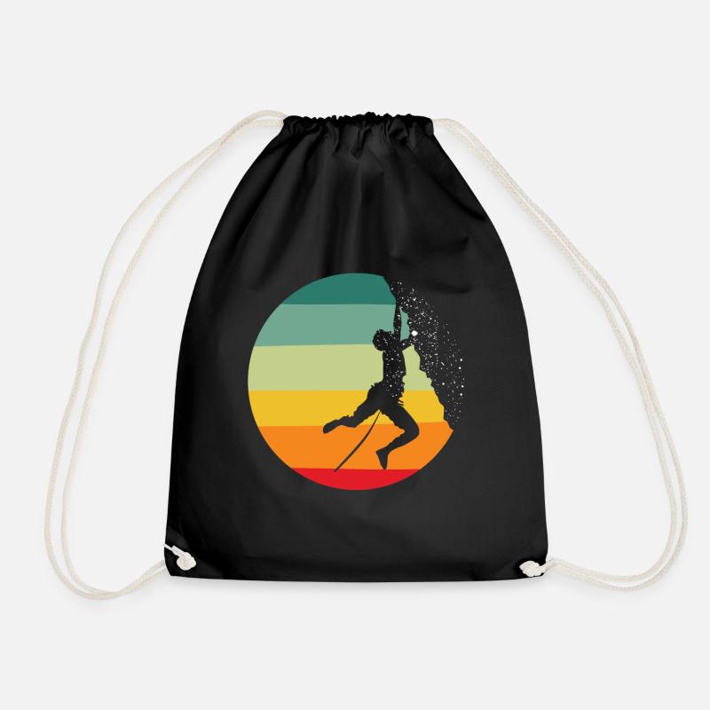 Rock climbing, climbing, Rocks - Drawstring Bag - black