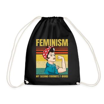 Le féminisme est mon deuxième mot F préféré drôle - Sac de sport léger - noir - Devant