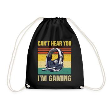 Casque de joueur drôle ne peut pas vous entendre, je joue - Sac de sport léger - noir - Devant