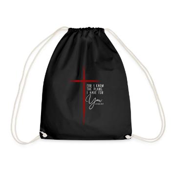 Jérémie 29:11 Verset religieux chrétiens - Sac de sport léger - noir - Devant