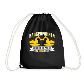 Pilote d'excavatrice disant drôle avec fosse - Sac de sport léger - noir - Devant