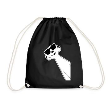 Erdmännchen lustig mit Sonnenbrille - Turnbeutel - Schwarz - Vorne