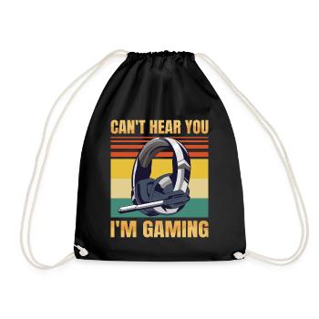 Casque de joueur drôle ne peut pas vous entendre, je joue - Sac de sport léger - noir - Devant