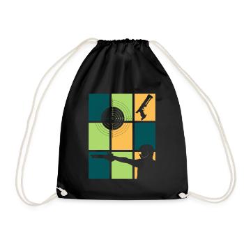 Shooting club & sport shooters vintage - Drawstring Bag - black - Front