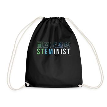 Steminist math technology, technologist research - Drawstring Bag - black - Front