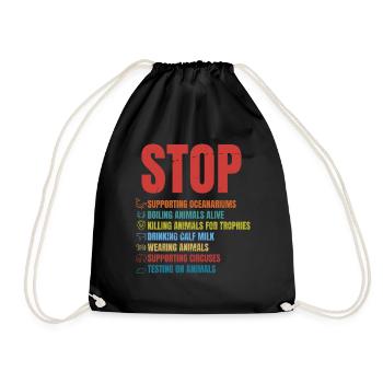 Save The Planet - Animal Rights Organization - - Turnbeutel - Schwarz - Vorne