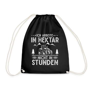 Landwirt Geschenk Landwirtschaft , Traktor Spruch. - Turnbeutel - Schwarz - Vorne
