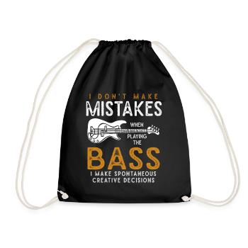 Bass player bass player bass guitar gift idea - Drawstring Bag - black - Front