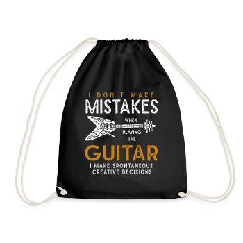Gitarre, E Gitarre, Musikband Geschenk - Turnbeutel - Schwarz - Vorne