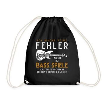 Bassist Bass Spieler Bass Gitarre Geschenkidee - Turnbeutel - Schwarz - Vorne