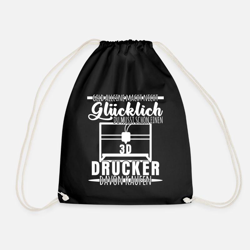 3D-Drucker - lustiger Prototyping Spruch - Turnbeutel - Schwarz