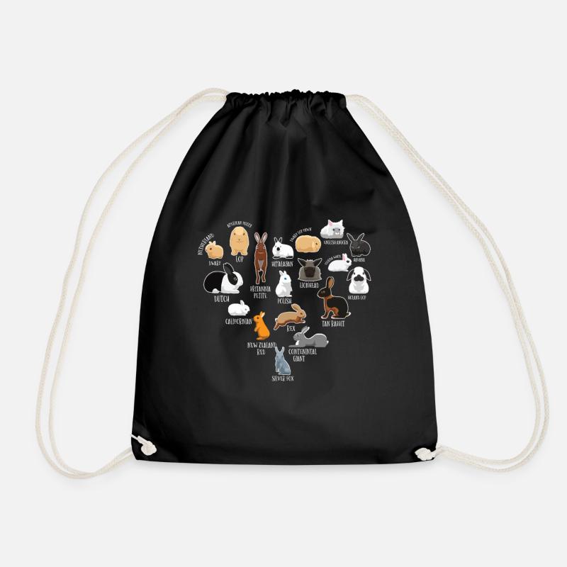 Hasen & Häschen Geschenk Rabbit Schlappohr - Turnbeutel - Schwarz