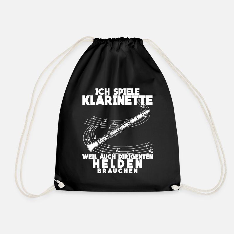 Klarinette - lustiger Dirigenten Spruch - Turnbeutel - Schwarz