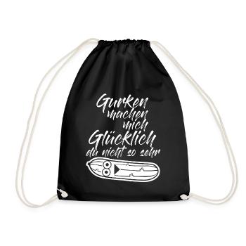 Cucumber - funny cucumber saying - Drawstring Bag - black - Front