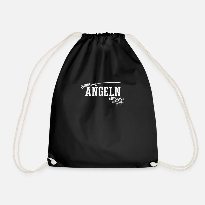 Simply fishing saying - Drawstring Bag - black
