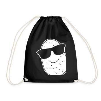 Kartoffel mit Sonnenbrille - Turnbeutel - Schwarz - Vorne
