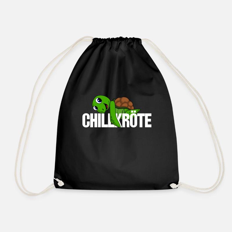 Chillkröte - Schildkröte beim Chillen - Turnbeutel - Schwarz