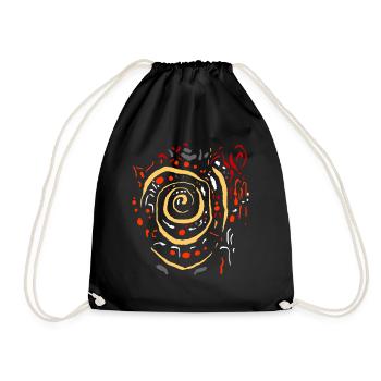 Kunst Spirale Indianer Muster ABSTRAKT Jugendstil - Turnbeutel - Schwarz - Vorne