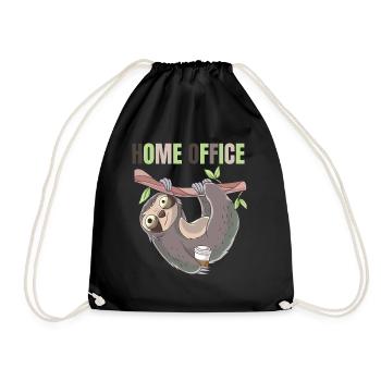 HOME OFFICE sloth - Drawstring Bag - black - Front