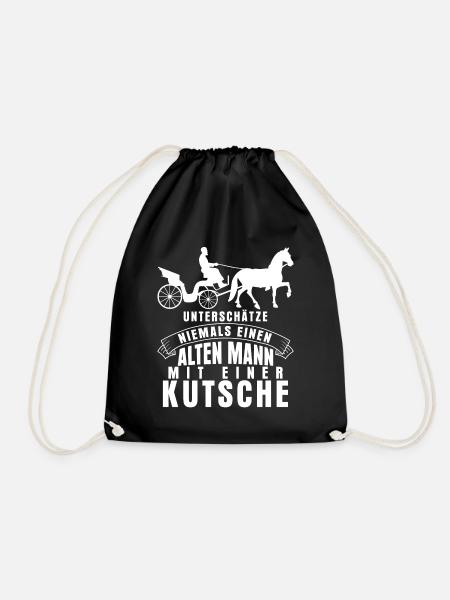 Kutscher Spruch lustige Kutsche - Turnbeutel - Schwarz